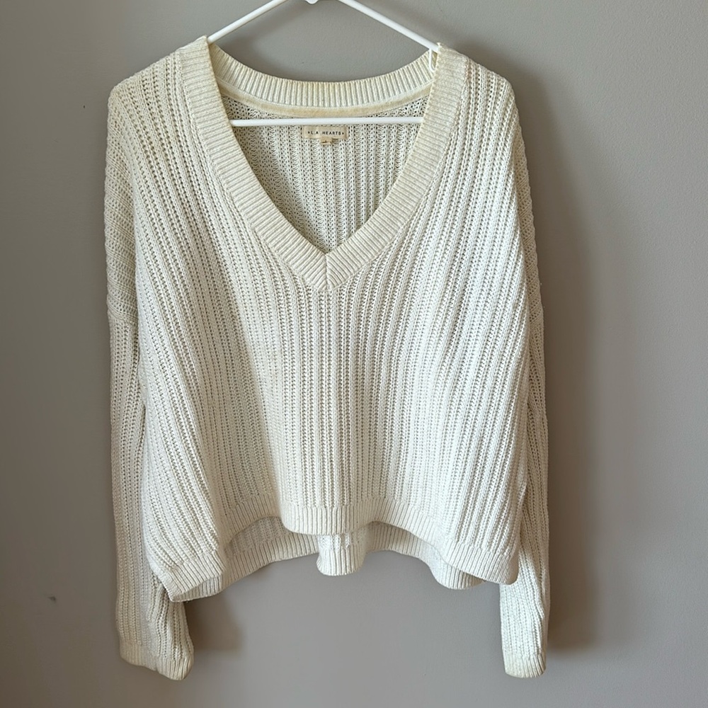 Pacsun LA Hearts Cream Sweater